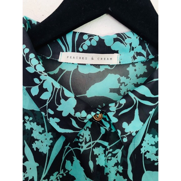 Peaches ‘N Cream Button Up Tie Blouse - Picture 3 of 3